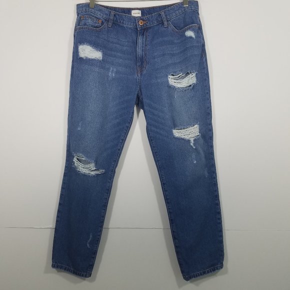 Sneak Peek Boy Friend Distressed Jeans Size L - Picture 1 of 6